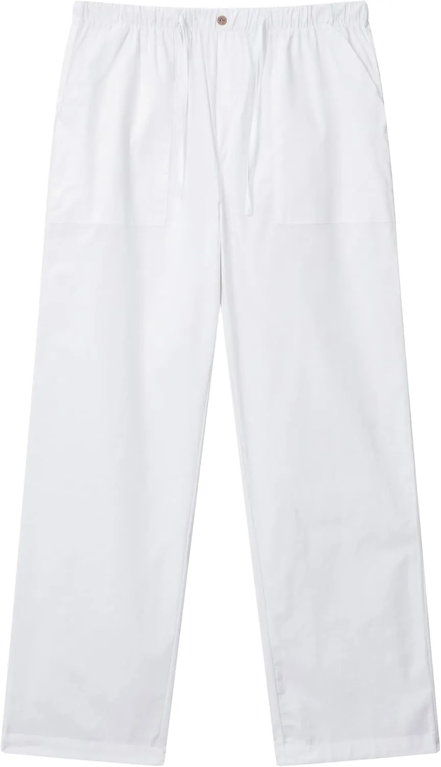 FANARCHER Men’s Cotton Linen Pants Drawstring Loose Beach Pants with Pockets