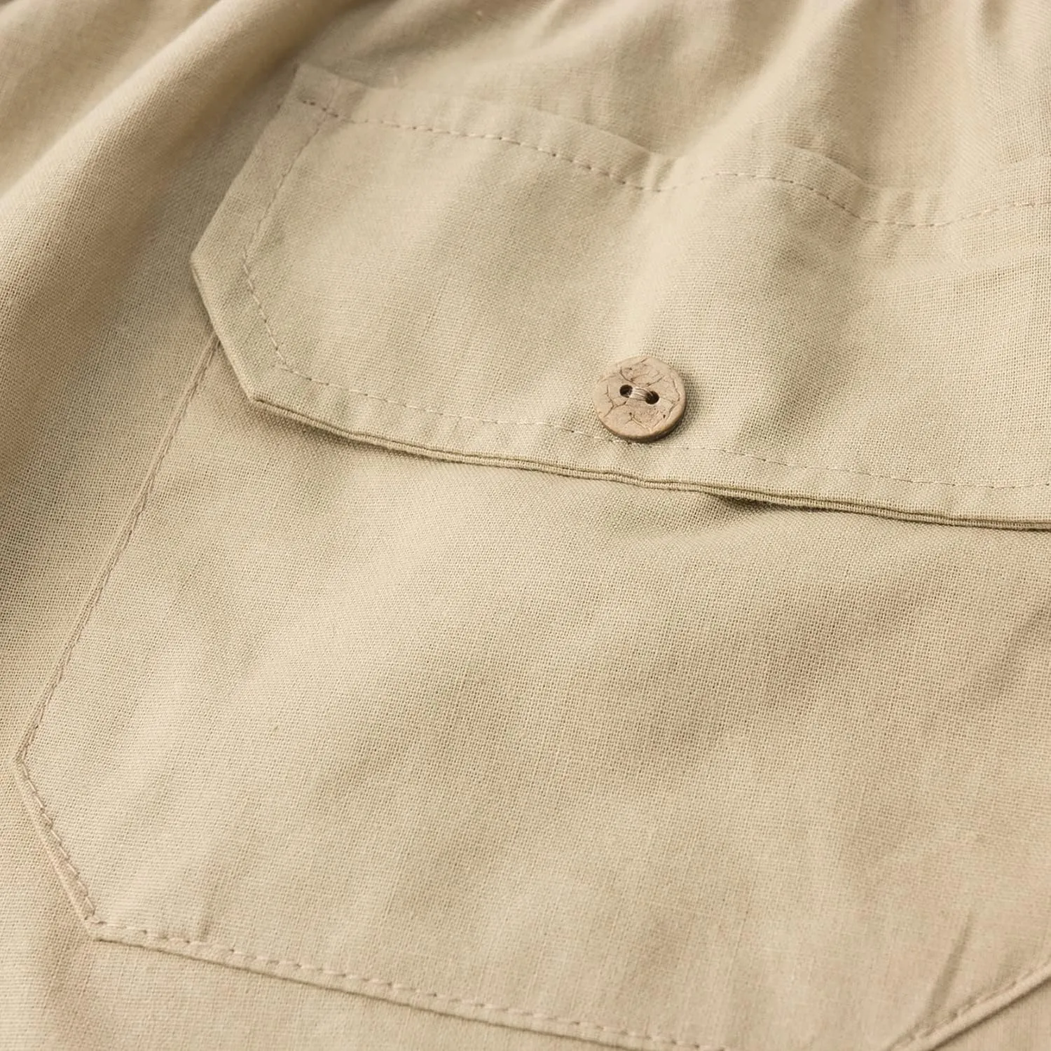 FANARCHER Men’s Cotton Linen Pants Drawstring Loose Beach Pants with Pockets