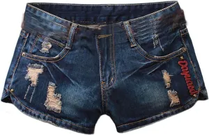 Fashion High Waisted Jeans Shorts Women Summer Casual Button Distressed Denim Shorts Trendy Comfy Lightweight Shorts Pockets Booty Shorts for Women Underwear Dark Blue, XL