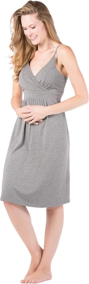 Fishers Finery Women's EcoFabric Wireless Sleeveless Maternity Nursing Nightgown