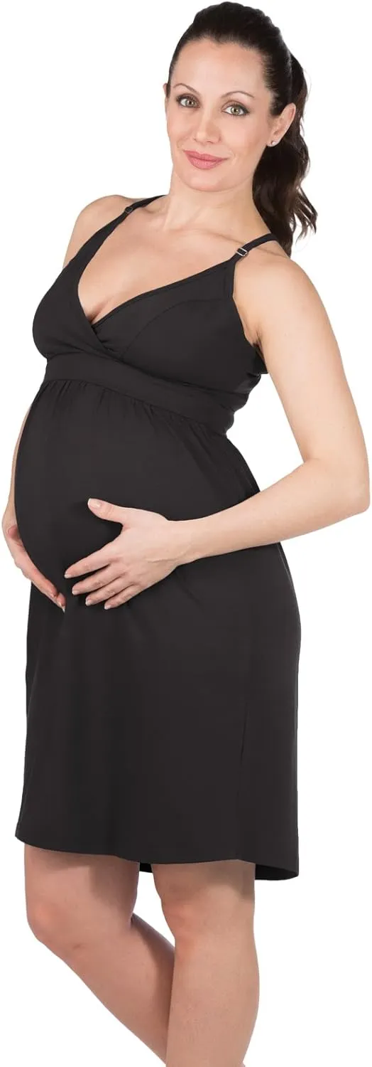 Fishers Finery Women's EcoFabric Wireless Sleeveless Maternity Nursing Nightgown