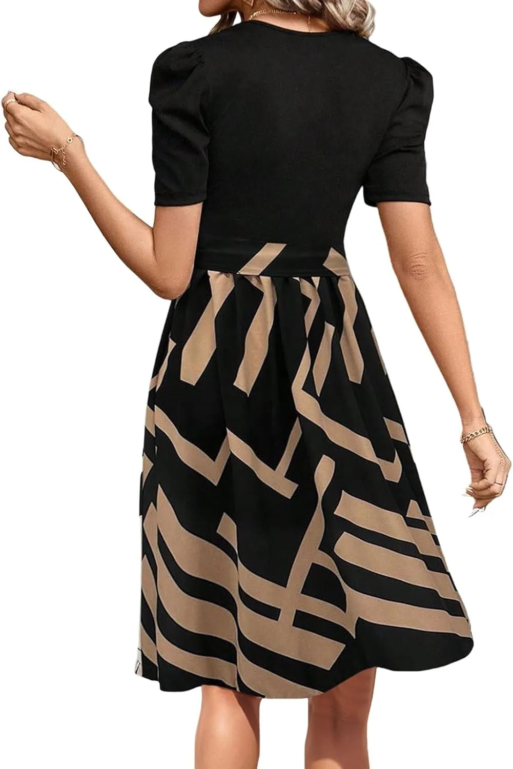 Floral Mini Dress for Women Causal Summer Tie Empire Waist Wrap Dress Short Sleeve Knee Length Flowy Ruffle Dresses