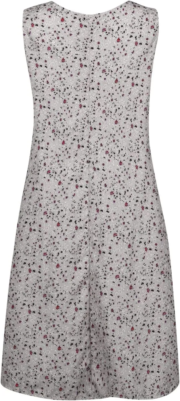 Flowy Dresses for Women Summer Tank Dress Sun Dresses Sleeveless Ruched Mini Dress Vintage Floral Dress with Pockets