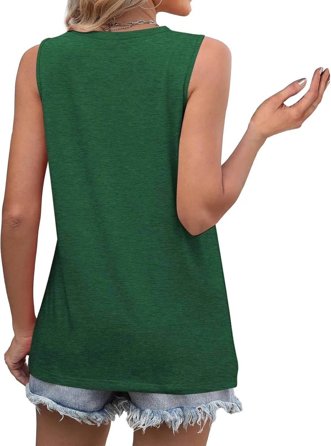 Funny Pleated Geometry Tank Tops Women Summer Sleeveless Crewneck Tunic T-Shirt Comfy Casual Loose Fit Beach Blouse