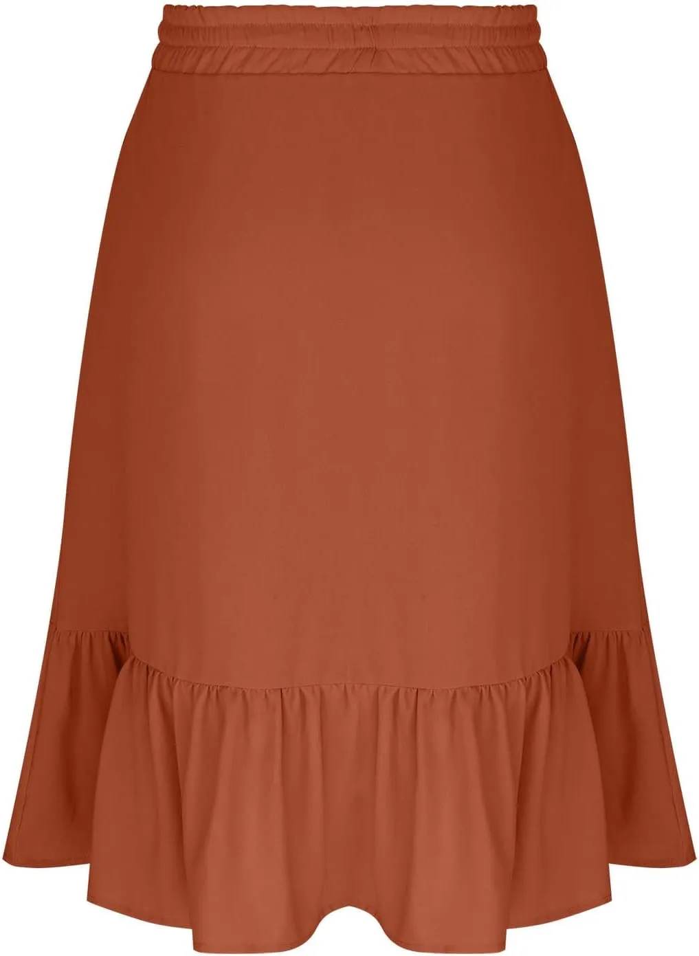 FZYLQY Women's Casual High Waisted Tiered Midi Skirt, Comfortable Loose Fit Elastic Waist Skirt with Pockets for Summer
