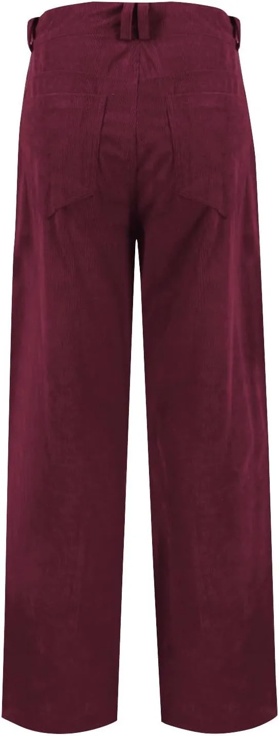 Gumipy Womens Corduroy Pants Trendy Casual Trousers Pants Loose Comfy Mid Rise Straight Leg Pants Lounge Pants with Pockets