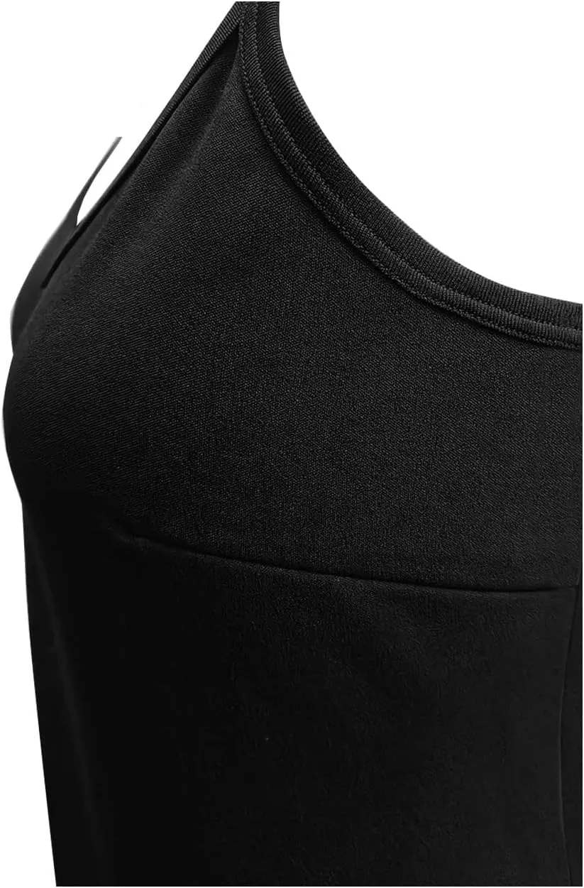 Hanpceirs Women's Basic Bodycon Dresses Cami Slip Spaghetti Strap Tank Casual Club Mini Dress