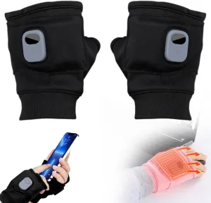Heated Gloves for Women, Upgraded Smart Thermostatic Electric Heated Fingerless Gloves Rechargeable, Winter Hand Warmer for Work Cycling Skiing Outdoor Snow