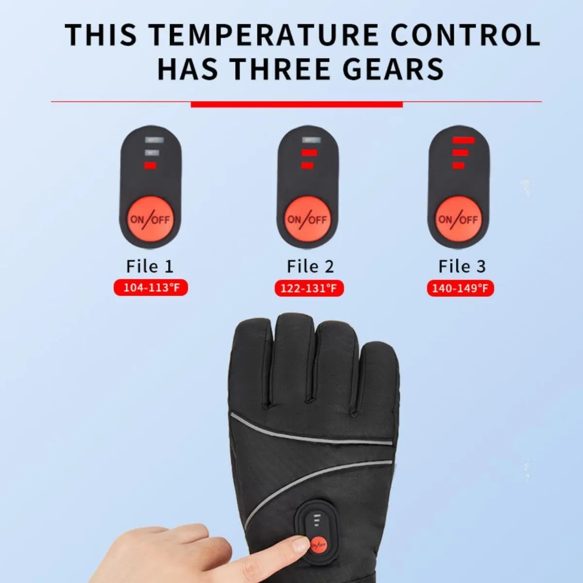 Heated Gloves Rechargeable for Men & Women, 6000 mAh Battery Heated Gloves, Waterproof and Touchscreen Warmer for Outdoor Skiing, Hiking, Cycling