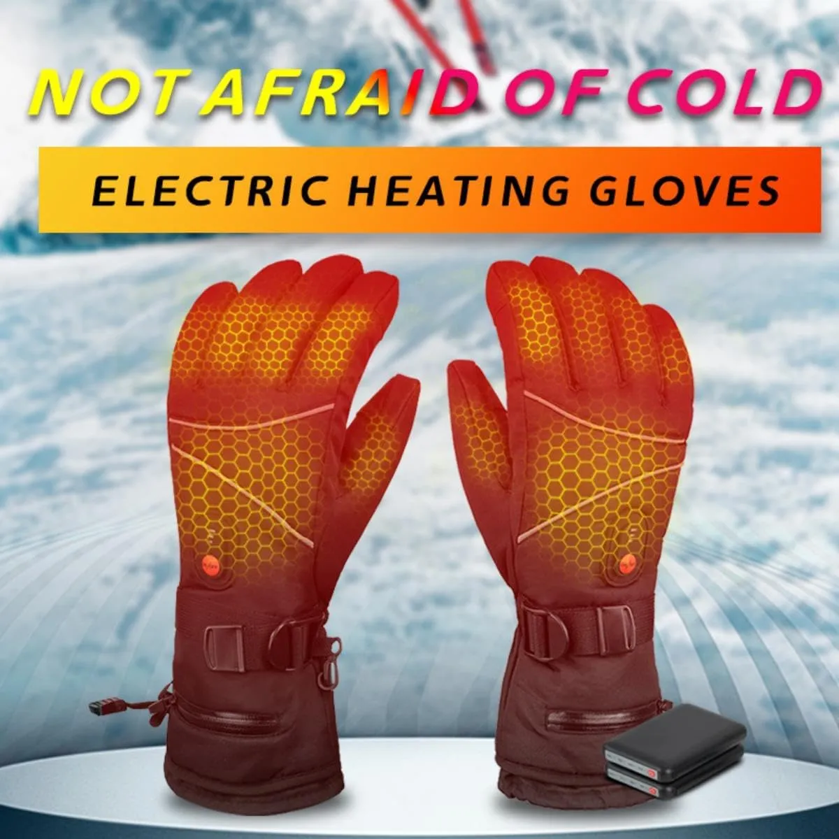Heated Gloves Rechargeable for Men & Women, 6000 mAh Battery Heated Gloves, Waterproof and Touchscreen Warmer for Outdoor Skiing, Hiking, Cycling