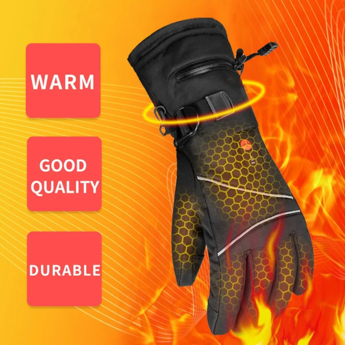 Heated Gloves Rechargeable for Men & Women, 6000 mAh Battery Heated Gloves, Waterproof and Touchscreen Warmer for Outdoor Skiing, Hiking, Cycling