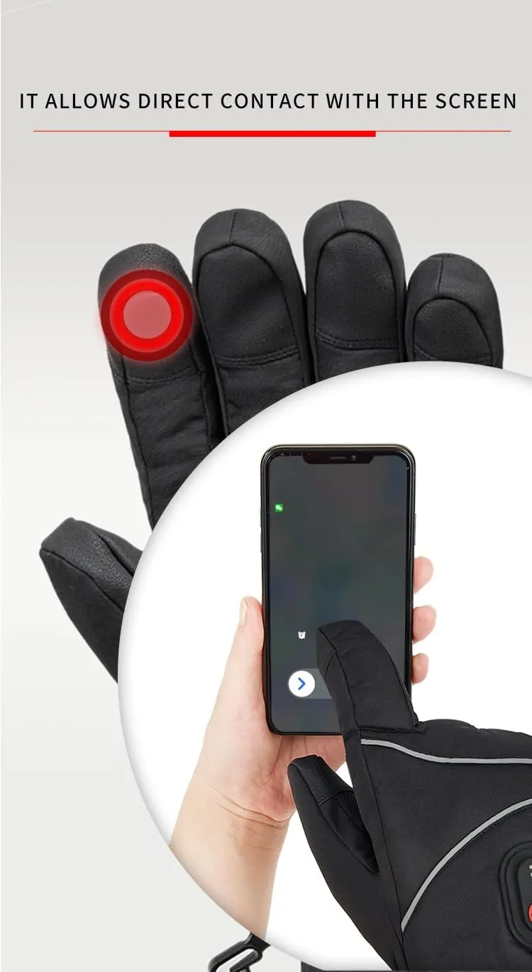 Heated Gloves Rechargeable for Men & Women, 6000 mAh Battery Heated Gloves, Waterproof and Touchscreen Warmer for Outdoor Skiing, Hiking, Cycling
