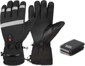 Heated Gloves Rechargeable for Men & Women, 6000 mAh Battery Heated Gloves, Waterproof and Touchscreen Warmer for Outdoor Skiing, Hiking, Cycling