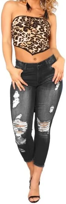 High Waisted Jeans for Women Retro Ripped Jeans Slim Fit Butt Lifting Skinny Stretch Jeans Denim Pants