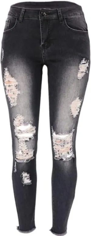 High Waisted Jeans for Women Retro Ripped Jeans Slim Fit Butt Lifting Skinny Stretch Jeans Denim Pants