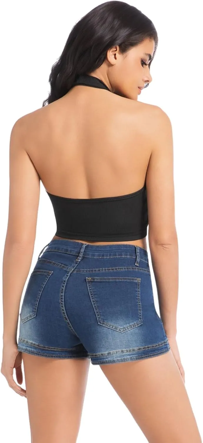 Jean Shorts for Women High Waisted Stretchy Casual Summer Denim Mom Shorts