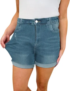 Jean Shorts Womens Comfy Casual High Waisted Denim Shorts Pants with Pockets Trendy