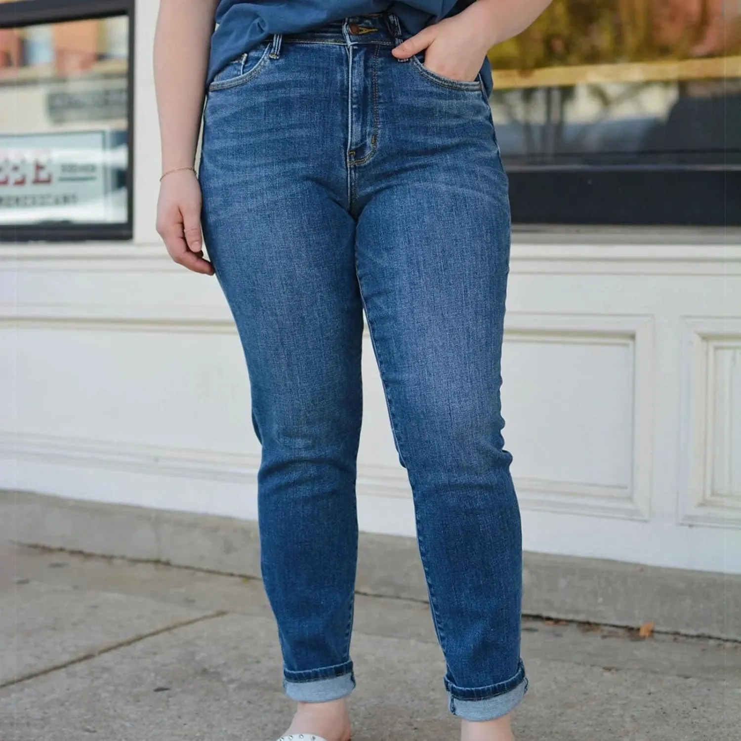 Jeans for Women Trendy Stretch Slim Fitting High Waisted Jeans Women's Pants Plus