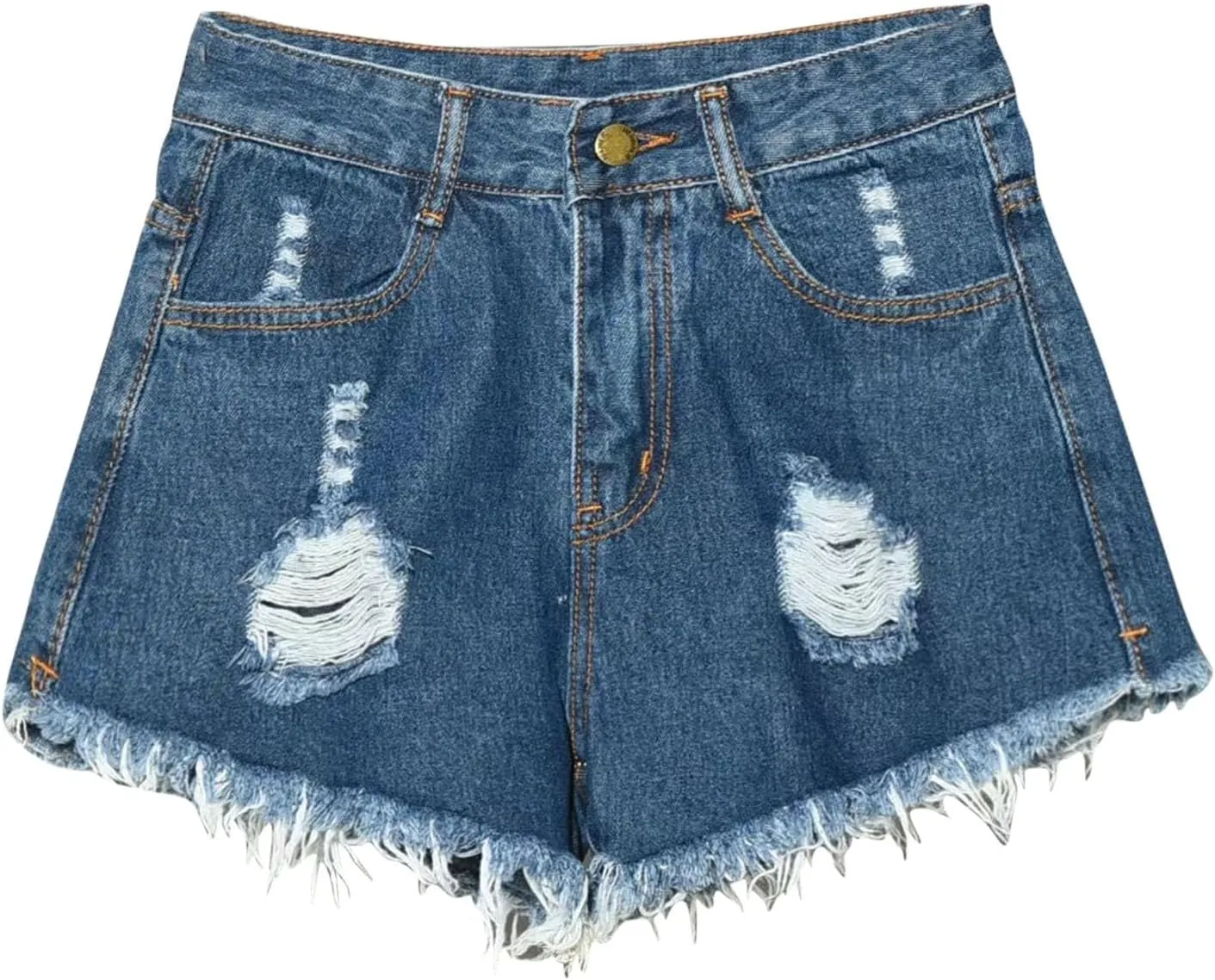Jeans Shorts for Women High Waisted Stretchy Distressed Denim Shorts Ripped Frayed Raw Hem Summer Casual Trendy Shorts