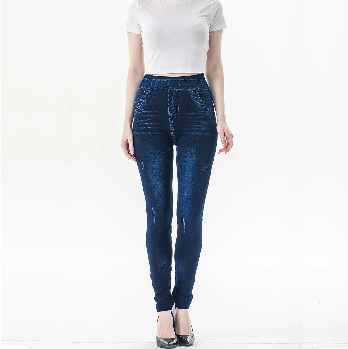 Jeans Women High Waisted Tummy Control Skinny Denim Pants Jeans Trendy Stretch Straight Leg Trousers