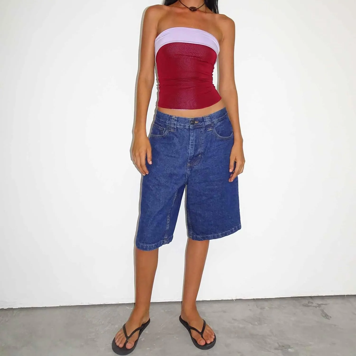 KMBANGI Y2k Women Jean Shorts High Waisted Carpenter Denim Shorts with Pockets Trendy Fashion Summer Shorts