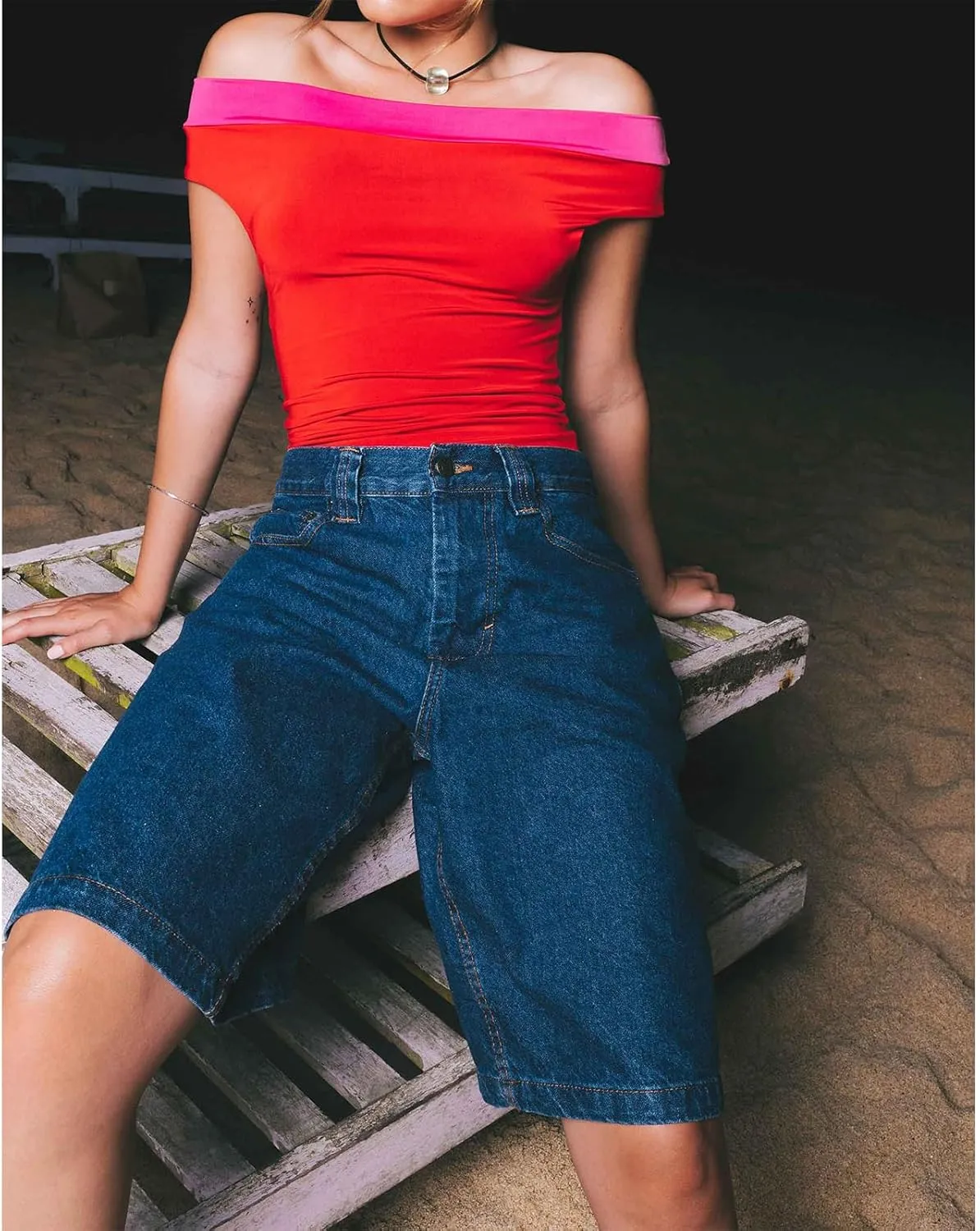 KMBANGI Y2k Women Jean Shorts High Waisted Carpenter Denim Shorts with Pockets Trendy Fashion Summer Shorts