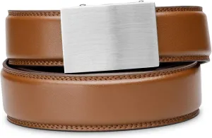 KORE Men's Full-Grain Leather Track Belts | “Eureka” Stainless Steel Buckle
