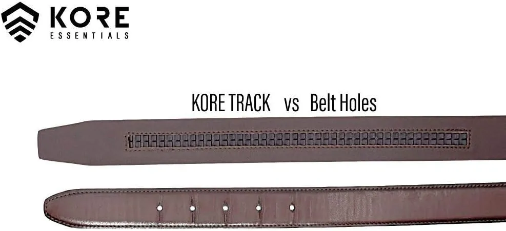 KORE Men’s Full-Grain Leather Track Belts | “Evolve” Stainless Steel Buckle