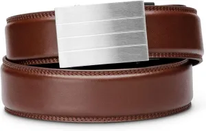 KORE Men’s Full-Grain Leather Track Belts | “Evolve” Stainless Steel Buckle