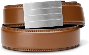KORE Men’s Full-Grain Leather Track Belts | “Evolve” Stainless Steel Buckle