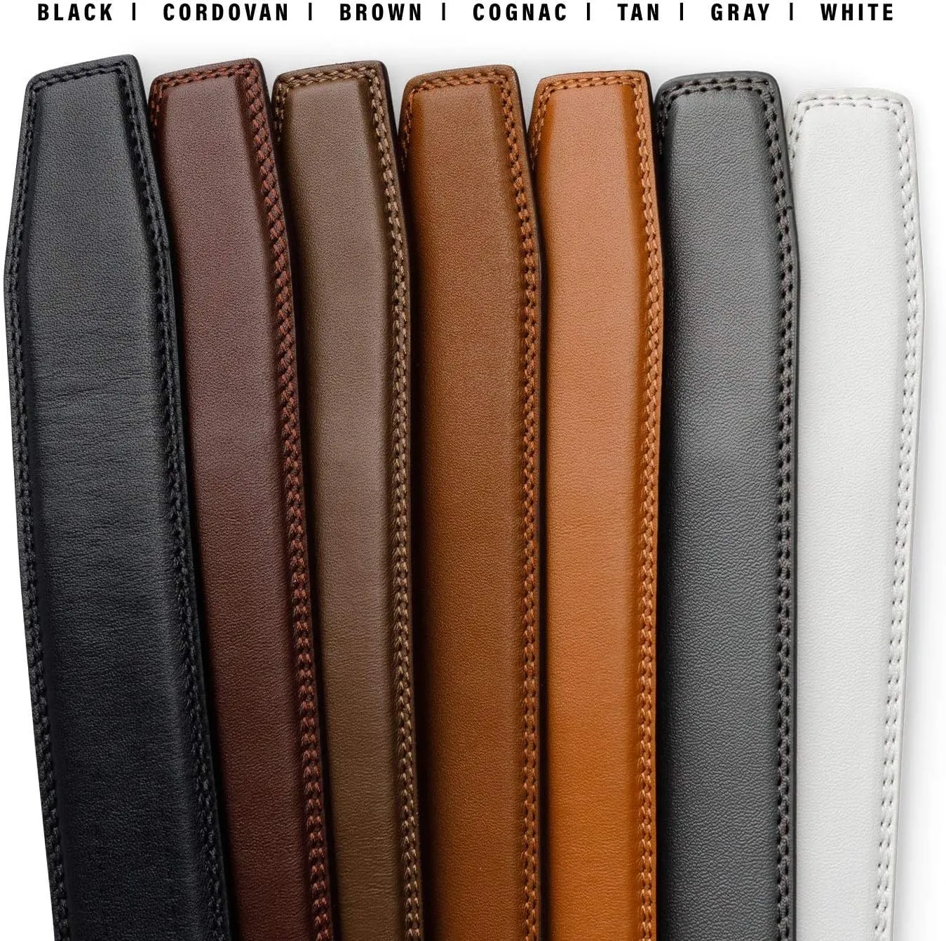 KORE Men’s Full-Grain Leather Track Belts | “Excel” Alloy Buckle