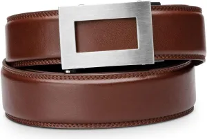 KORE Men’s Full-Grain Leather Track Belts | “Icon” Stainless Steel Buckle