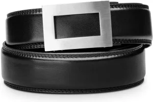 KORE Men’s Full-Grain Leather Track Belts | “Icon” Stainless Steel Buckle