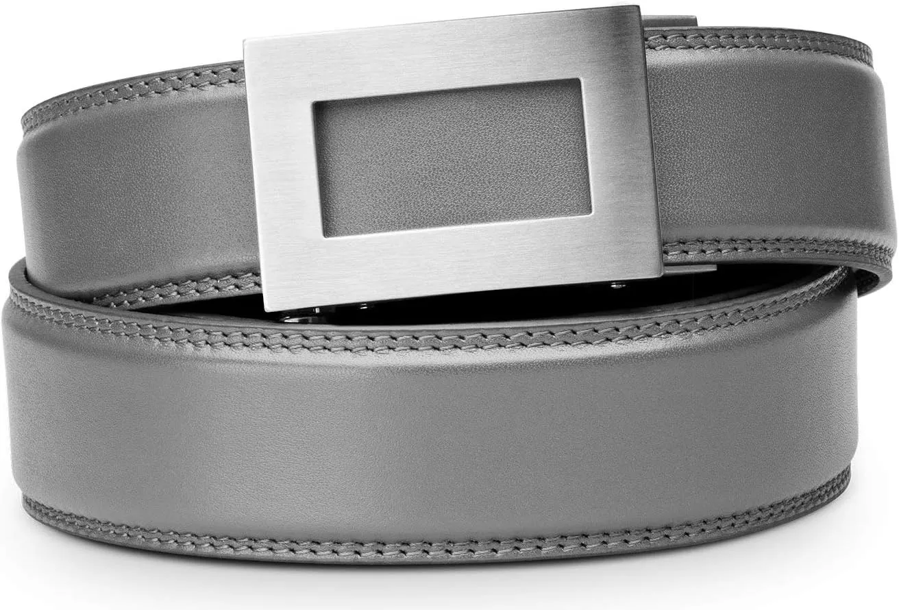 KORE Men’s Full-Grain Leather Track Belts | “Icon” Stainless Steel Buckle