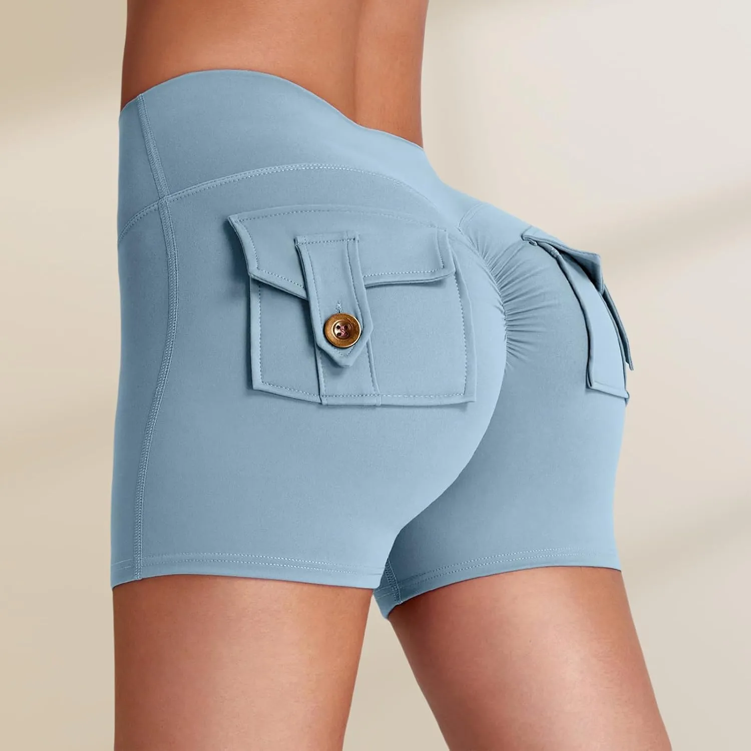 Kubbon Workout Shorts Womens Butt Booty Yoga Lifting Shorts High Waisted Quick Dry Running Athletic Leggings with Pockets