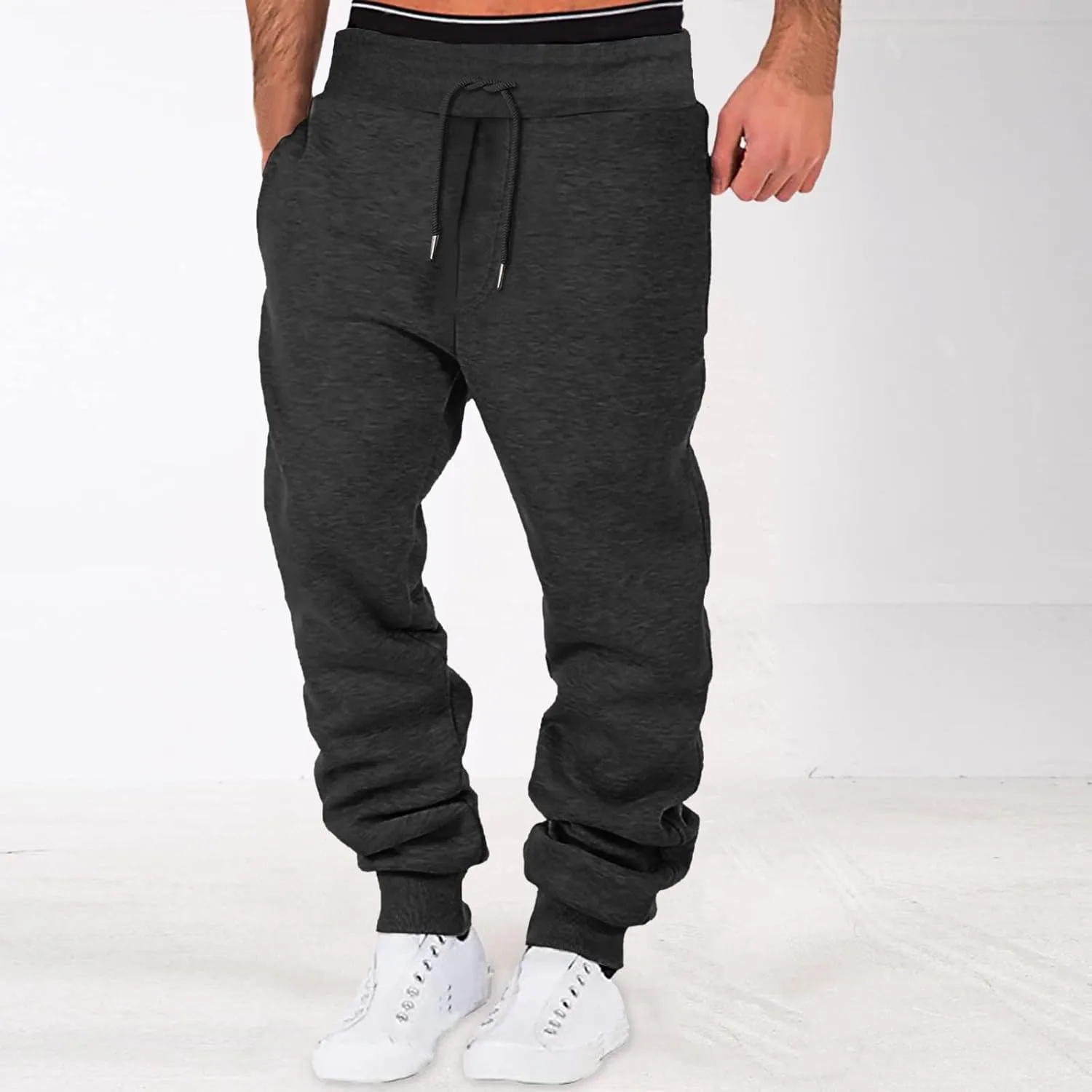 LCMTWX Mens Sweatpants Leggings Tooling Trousers Pants Solid Casual Men's Pants Stretch Waist Cargo Pants