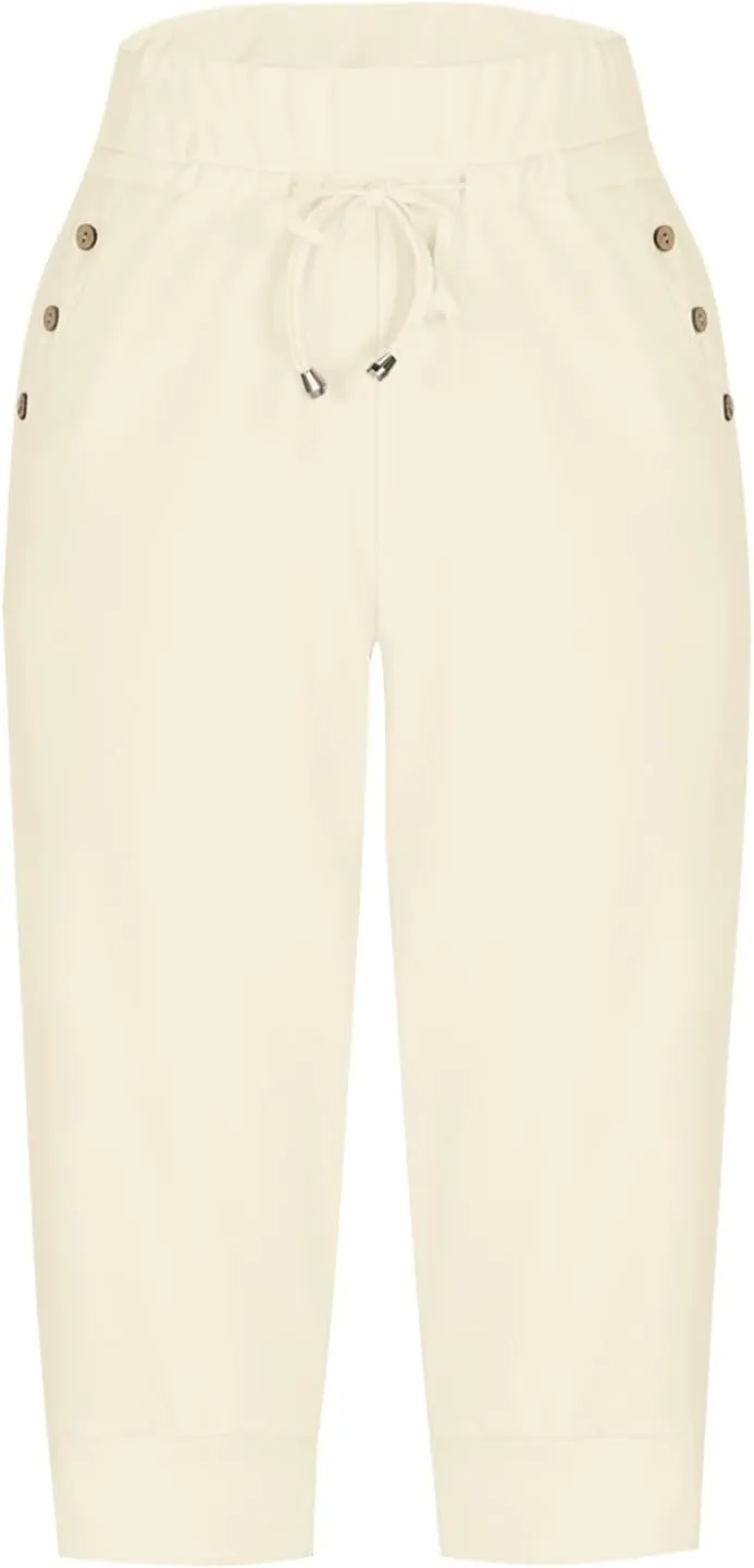 LCMTWX Running Shorts Cropped Elastic Pants for Women Fashion Casual Fashion Shorts Trousers Solid Ppants Running Shorts