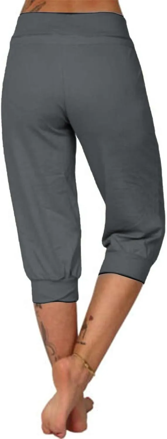 LCMTWX Running Shorts Cropped Elastic Pants for Women Fashion Casual Fashion Shorts Trousers Solid Ppants Running Shorts