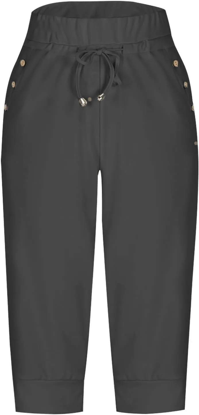 LCMTWX Running Shorts Cropped Elastic Pants for Women Fashion Casual Fashion Shorts Trousers Solid Ppants Running Shorts