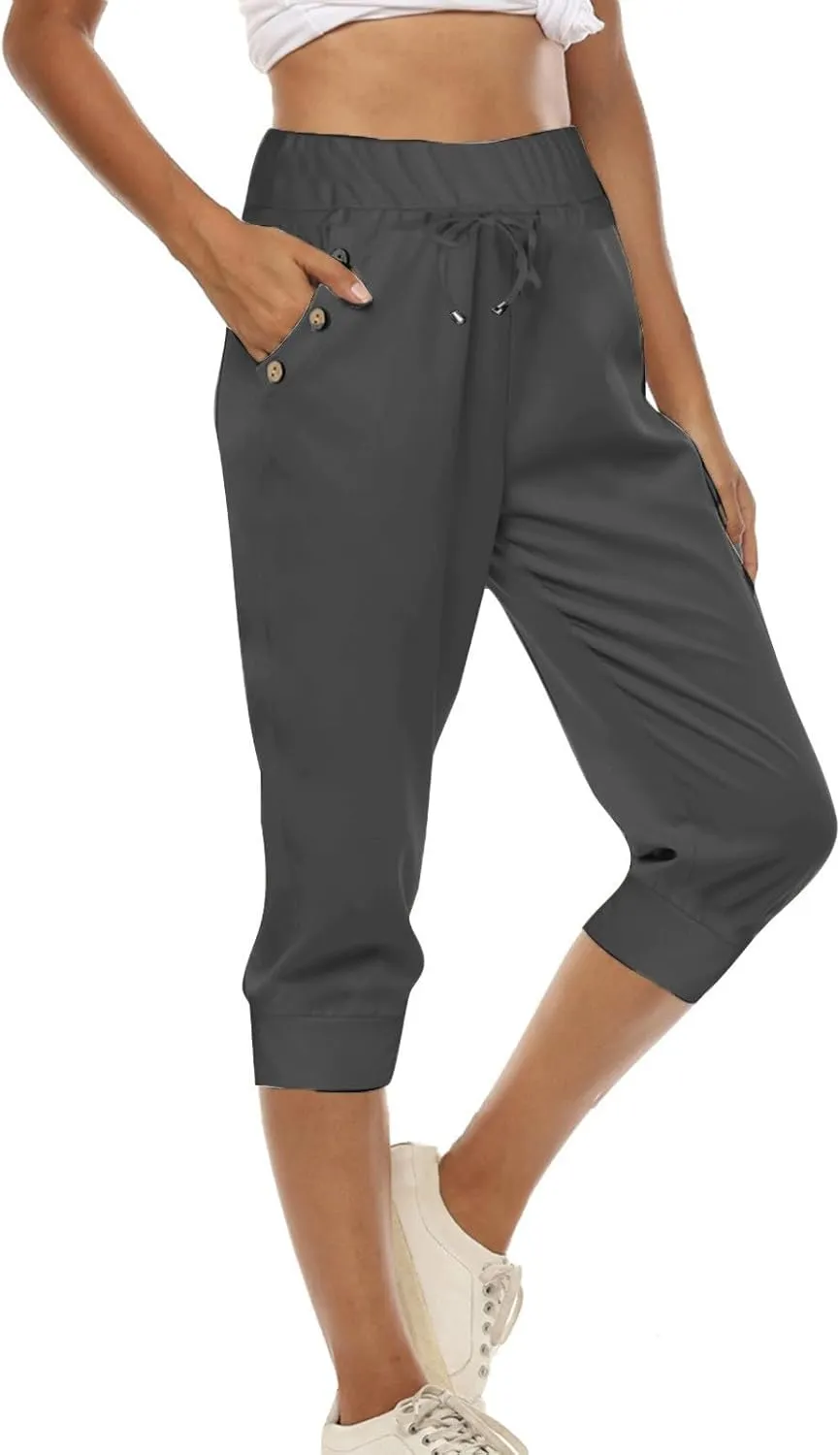 LCMTWX Running Shorts Cropped Elastic Pants for Women Fashion Casual Fashion Shorts Trousers Solid Ppants Running Shorts
