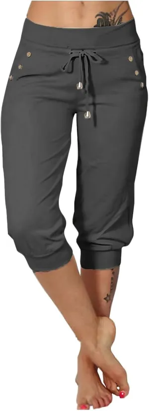 LCMTWX Running Shorts Cropped Elastic Pants for Women Fashion Casual Fashion Shorts Trousers Solid Ppants Running Shorts