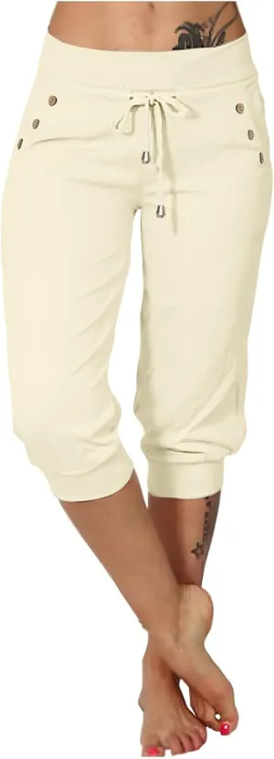 LCMTWX Running Shorts Cropped Elastic Pants for Women Fashion Casual Fashion Shorts Trousers Solid Ppants Running Shorts