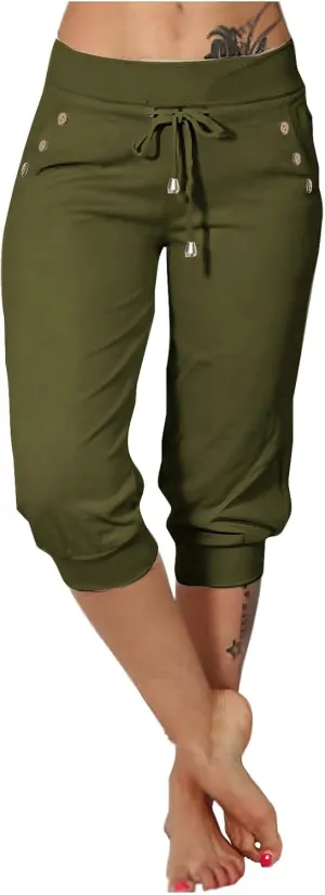 LCMTWX Running Shorts Cropped Elastic Pants for Women Fashion Casual Fashion Shorts Trousers Solid Ppants Running Shorts