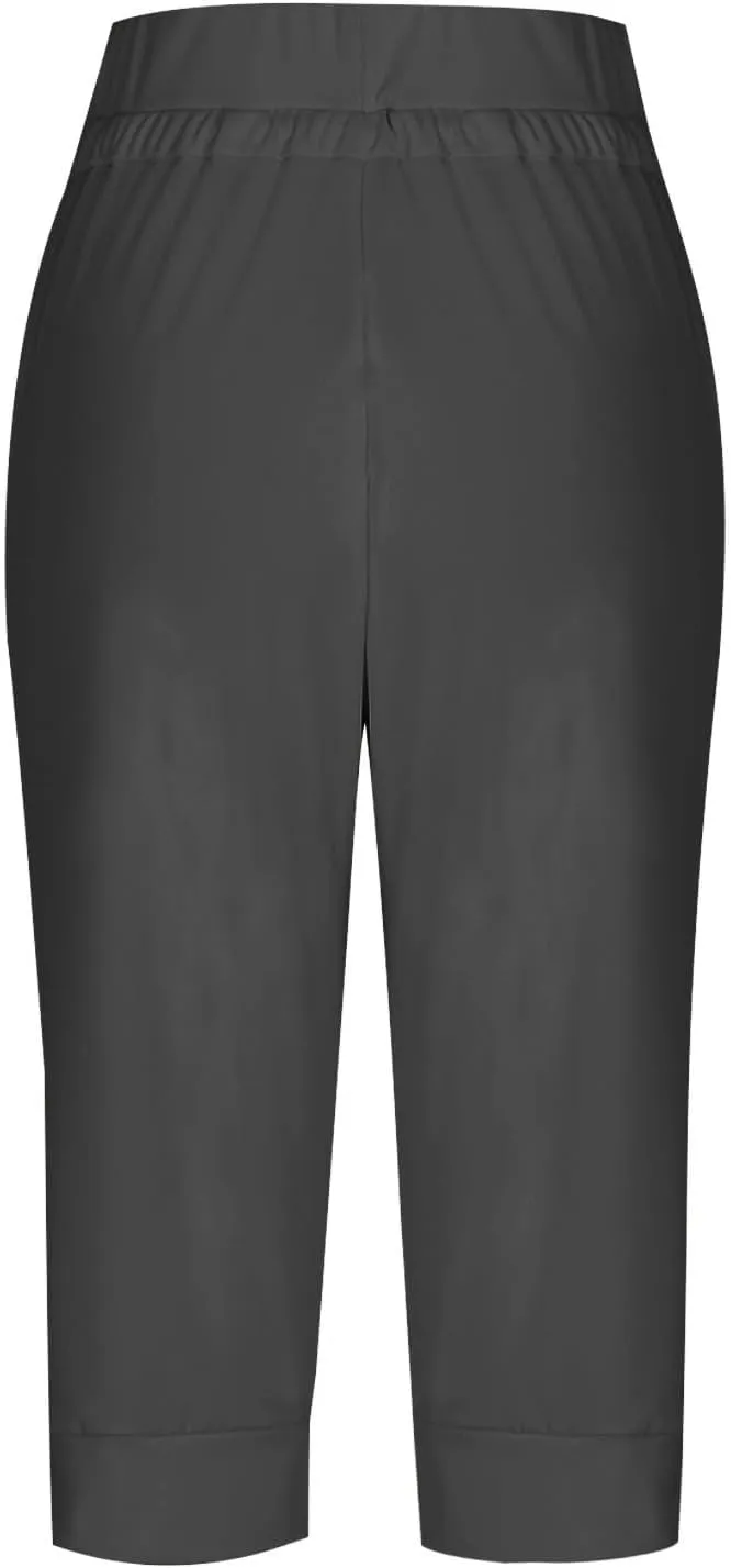 LCMTWX Running Shorts Cropped Elastic Pants for Women Fashion Casual Fashion Shorts Trousers Solid Ppants Running Shorts