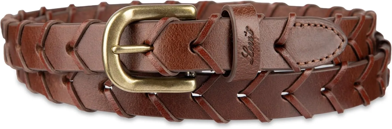Levi's Women's Fully Adjustable Skinny Braided Leather Casual Belt