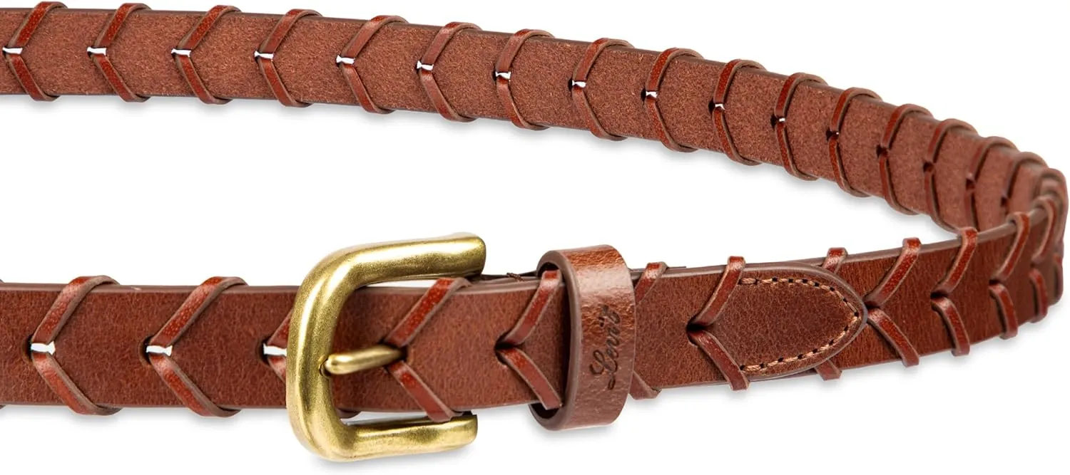 Levi's Women's Fully Adjustable Skinny Braided Leather Casual Belt