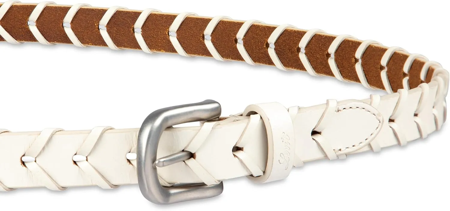 Levi's Women's Fully Adjustable Skinny Braided Leather Casual Belt