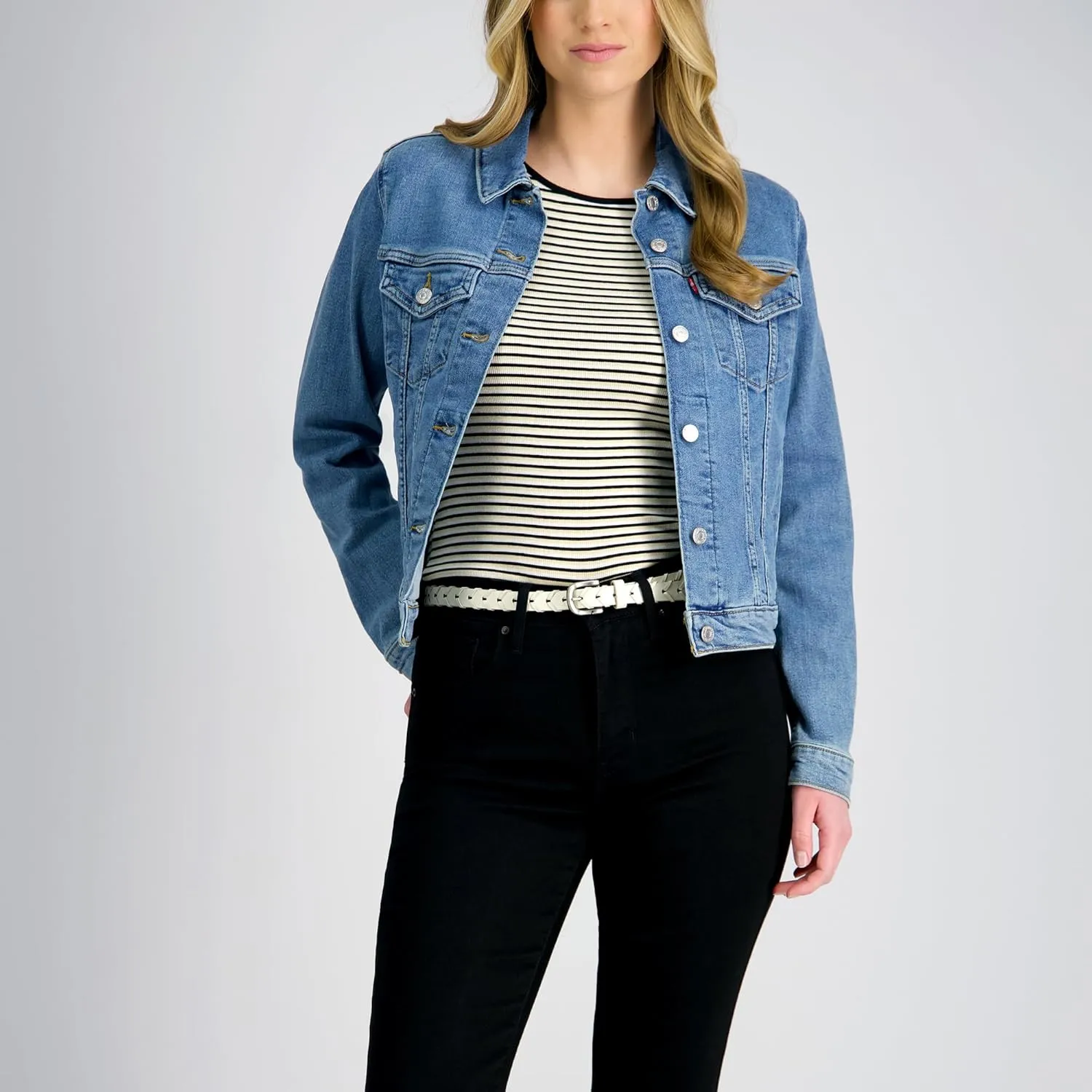 Levi's Women's Fully Adjustable Skinny Braided Leather Casual Belt
