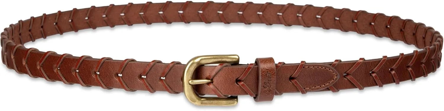 Levi's Women's Fully Adjustable Skinny Braided Leather Casual Belt