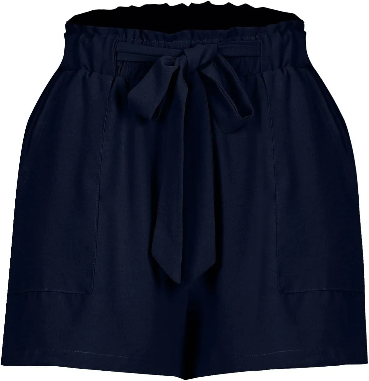 Linen Shorts for Women High Waisted Cotton Shorts Wide Leg Drawstring Pants Elastic Waist Short Pants with Pockets